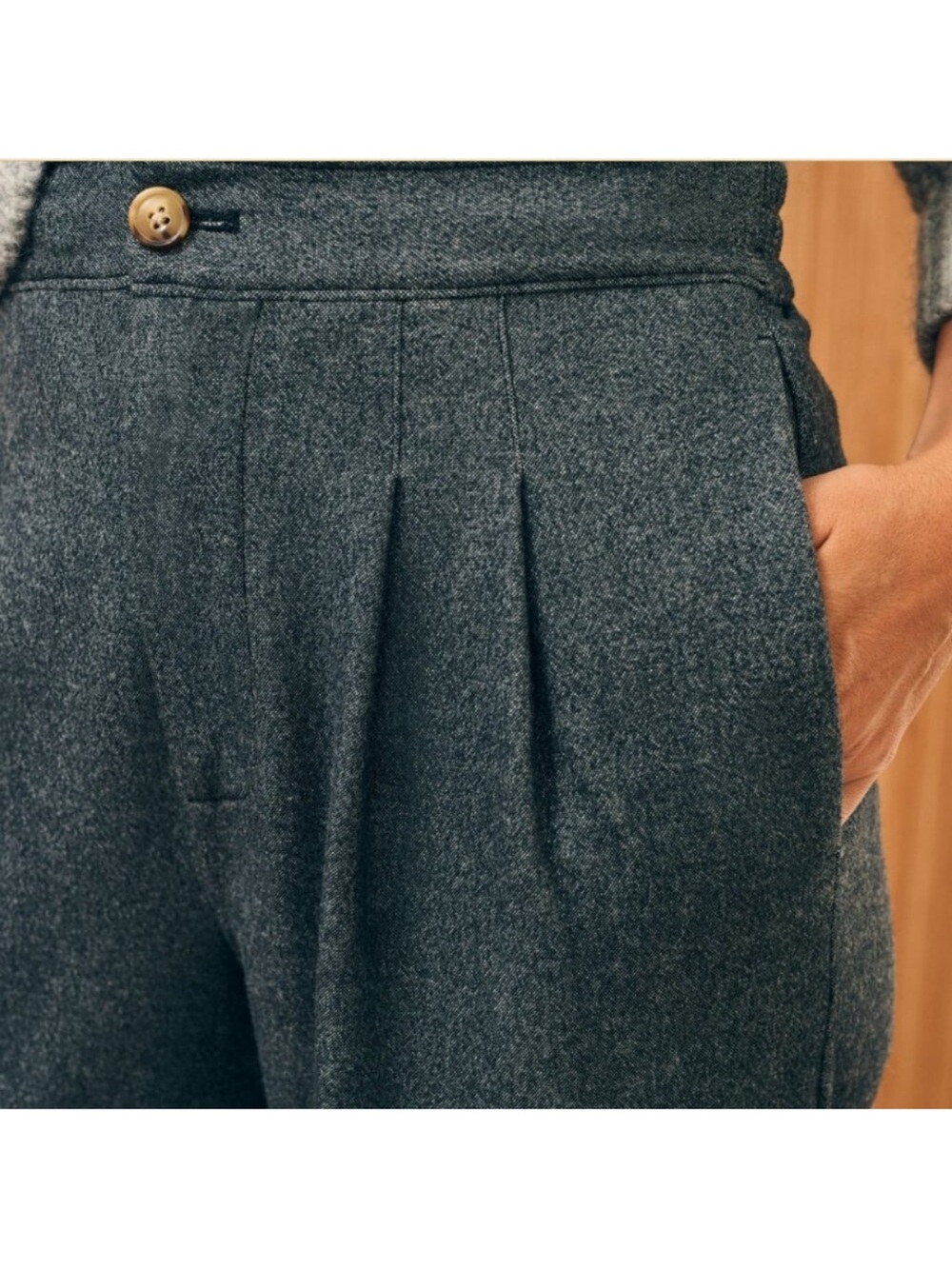 Faherty Dream Flannel Trousers Charcoal Gray Wide Leg Pants Sz 4 - Picture 3 of 10